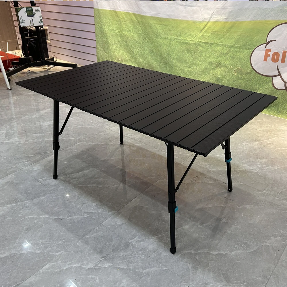 120cm*70cm Portable Aluminum Folding Table Ultralight Foldable Height Adjusted Table Outdoor Picnic Boat Travel Garden Camping