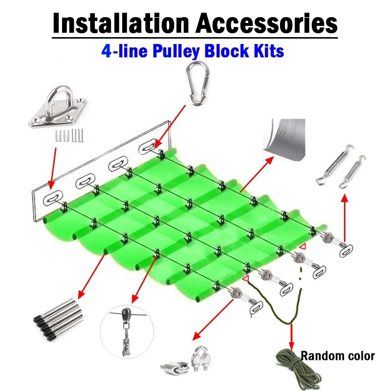 Width 3.5m~5m Telescopic Wave Sunshade Sail Outdoor Awning Anti-UV Patio Pergolas Sun Canopy Retractable Wave Sunsade Net