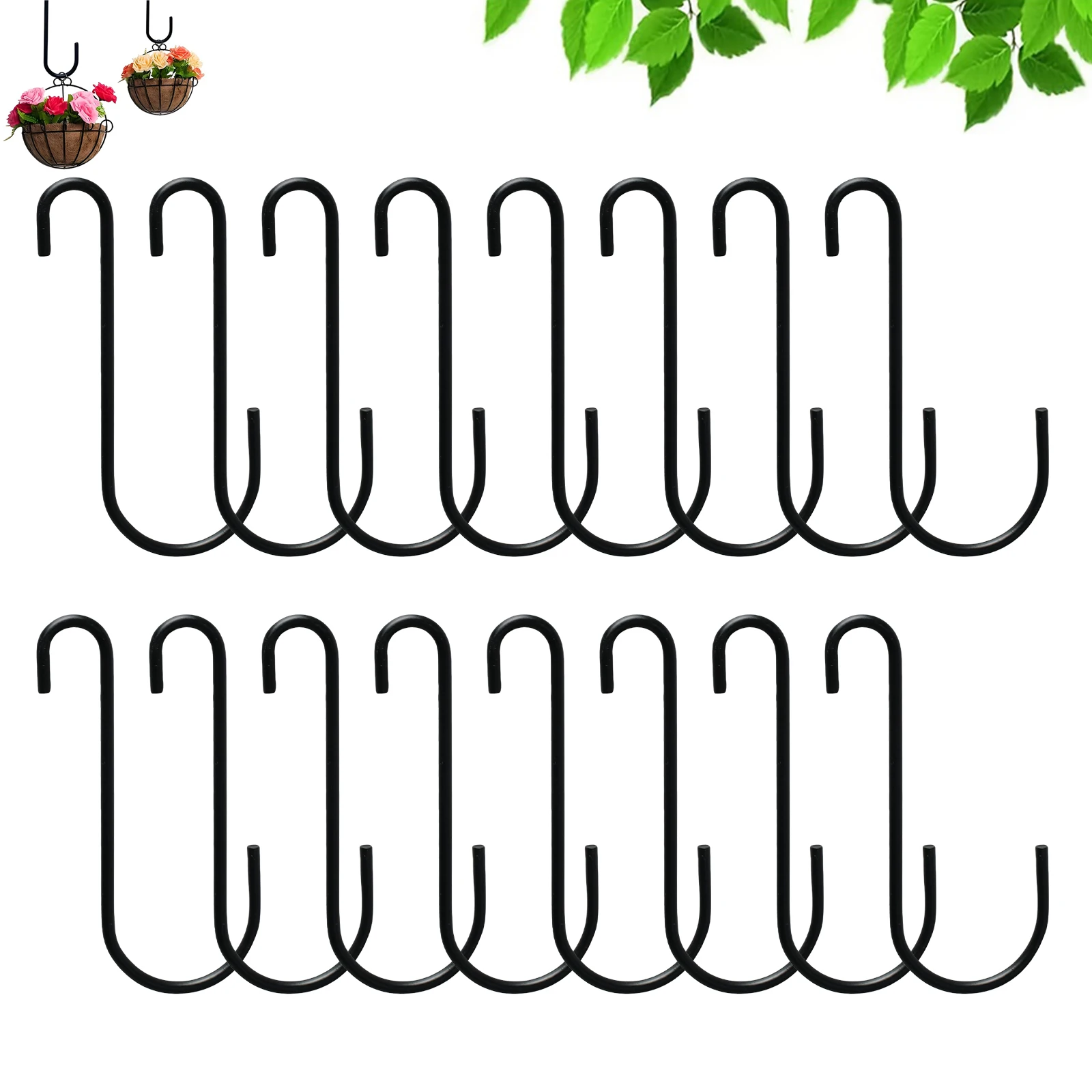 20/10/4Pcs Fence Hooks, Patio Brown Powder Coated Steel Fence Hangers for Hanging Plants, Planters, Bird Feeders, Lights
