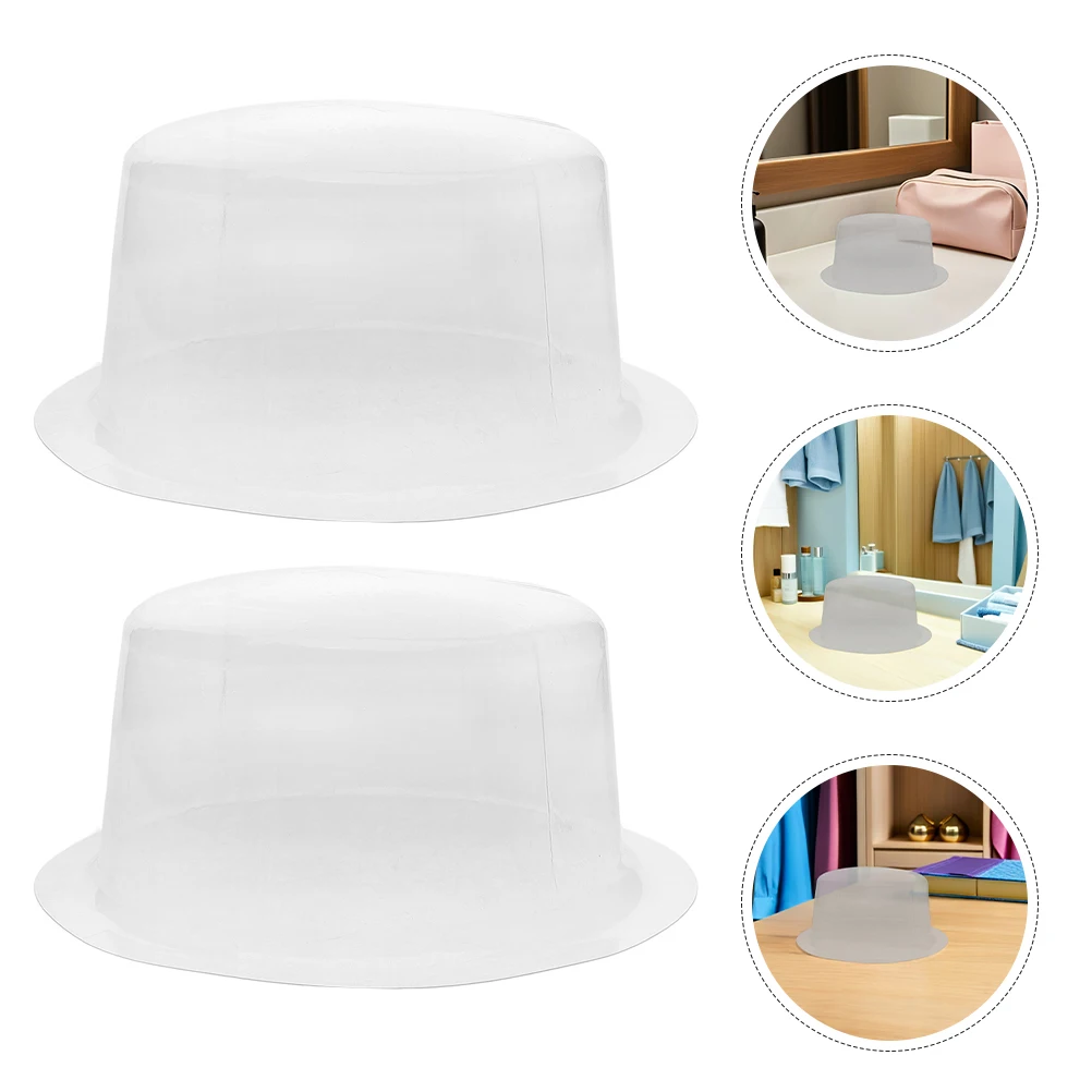 

12pcs Pvc Hat Inner Stretcher Clear Bucket Wide Brim Dome Cap Support Shaper For Jazz Cowboy Top Hats Home Retail Storage
