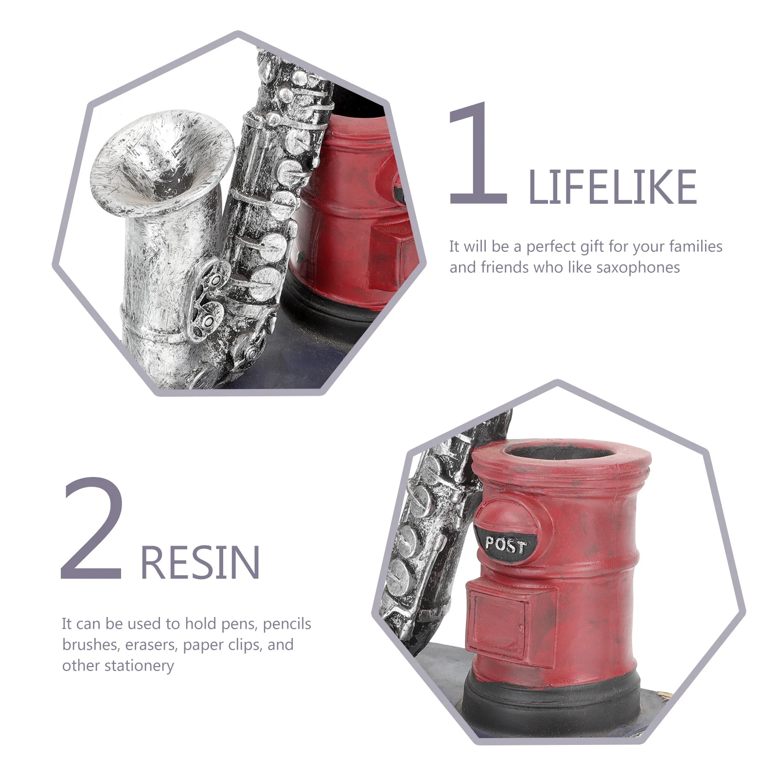 Скульптура саксофона для стола, органайзер для канцелярии