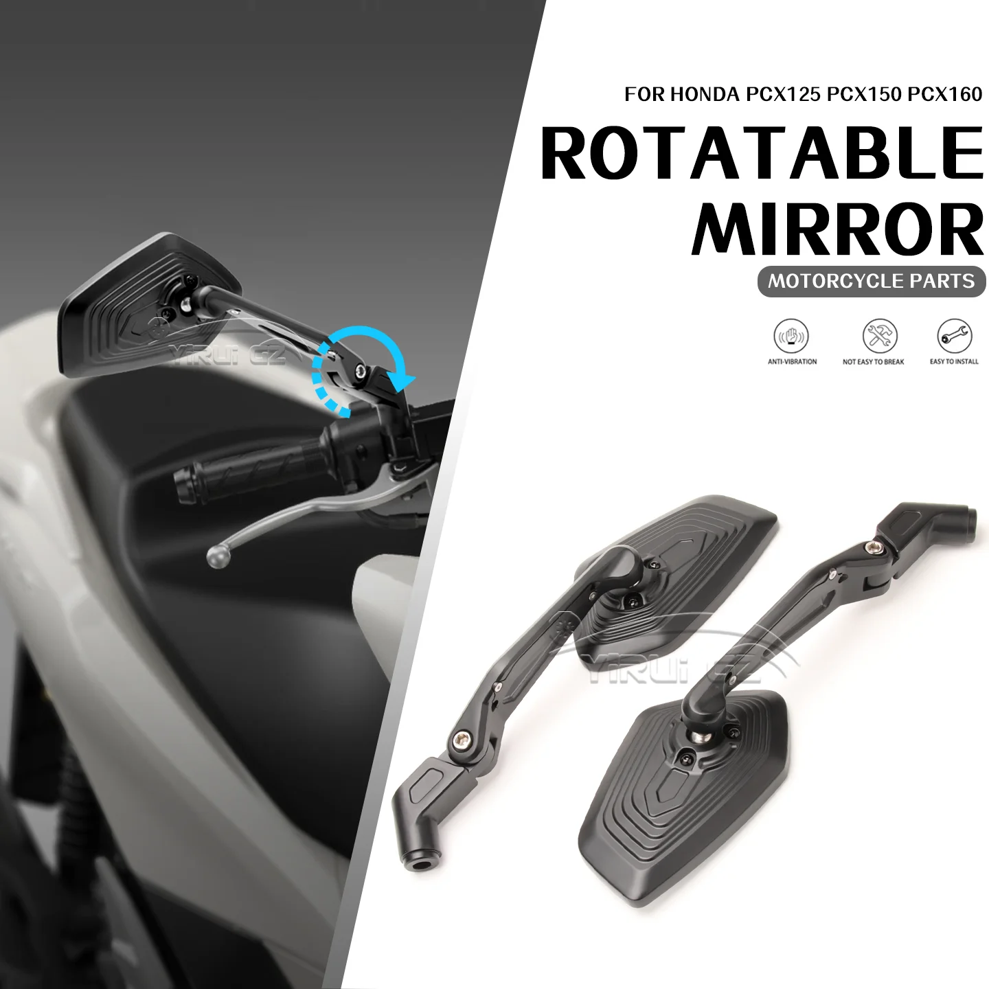 

Motorcycle Rearview Mirror For HONDA PCX125 PCX150 PCX160 PCX125 Aluminum Adjustable Side Rear View Mirrors PCX125 PCX150 PCX160
