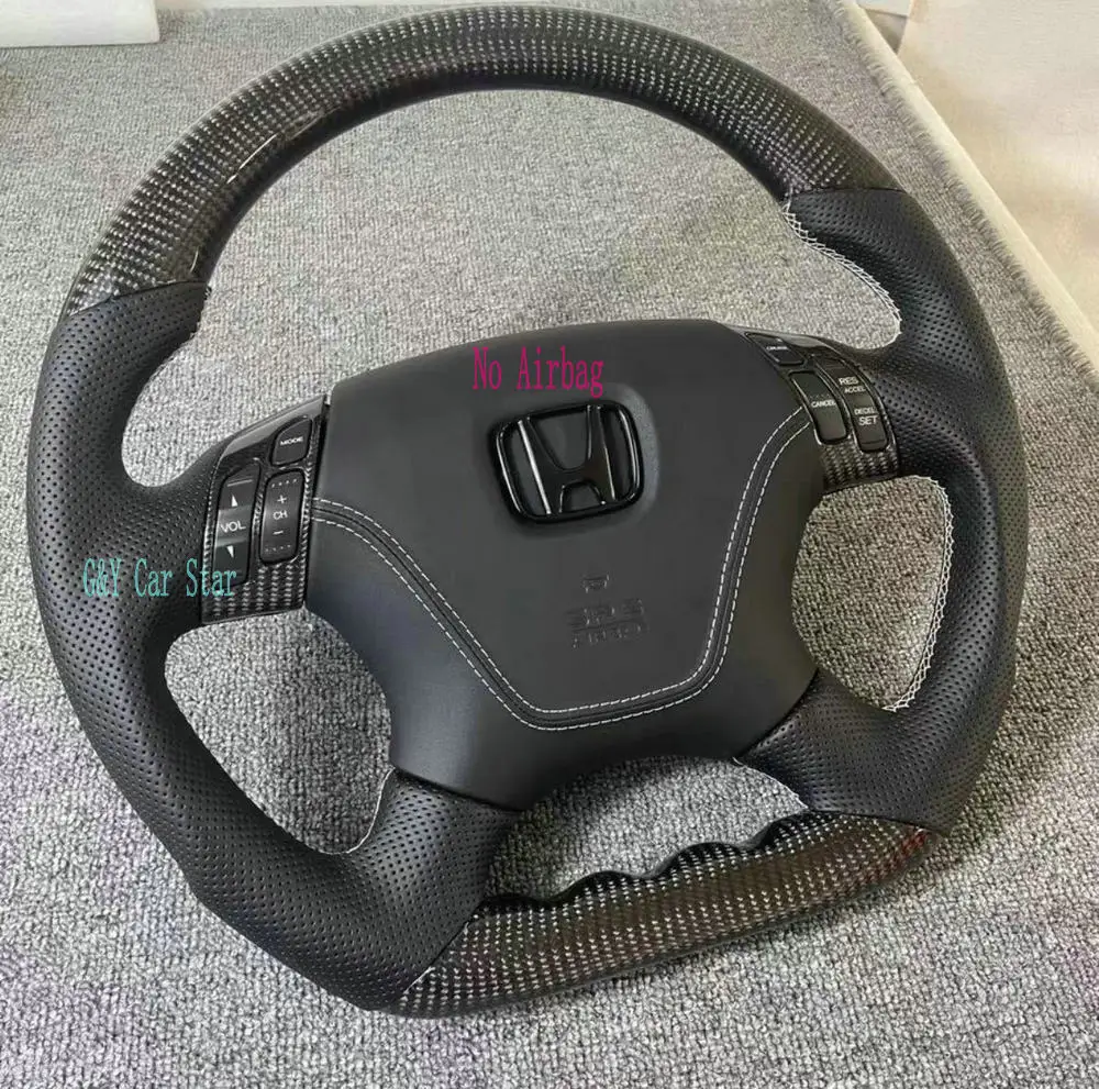 100% Real Carbon Fiber Steering Wheel with Leather for Honda Odyssey 2003-2008