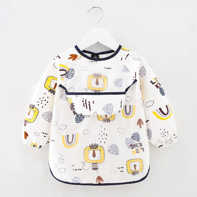 Impermeável Art Smock para o bebê, avental recém-nascido, Toddler Bibs, lenço de manga comprida, alimentação Bib, meninos e meninas infantis, pano de arrebento infantil