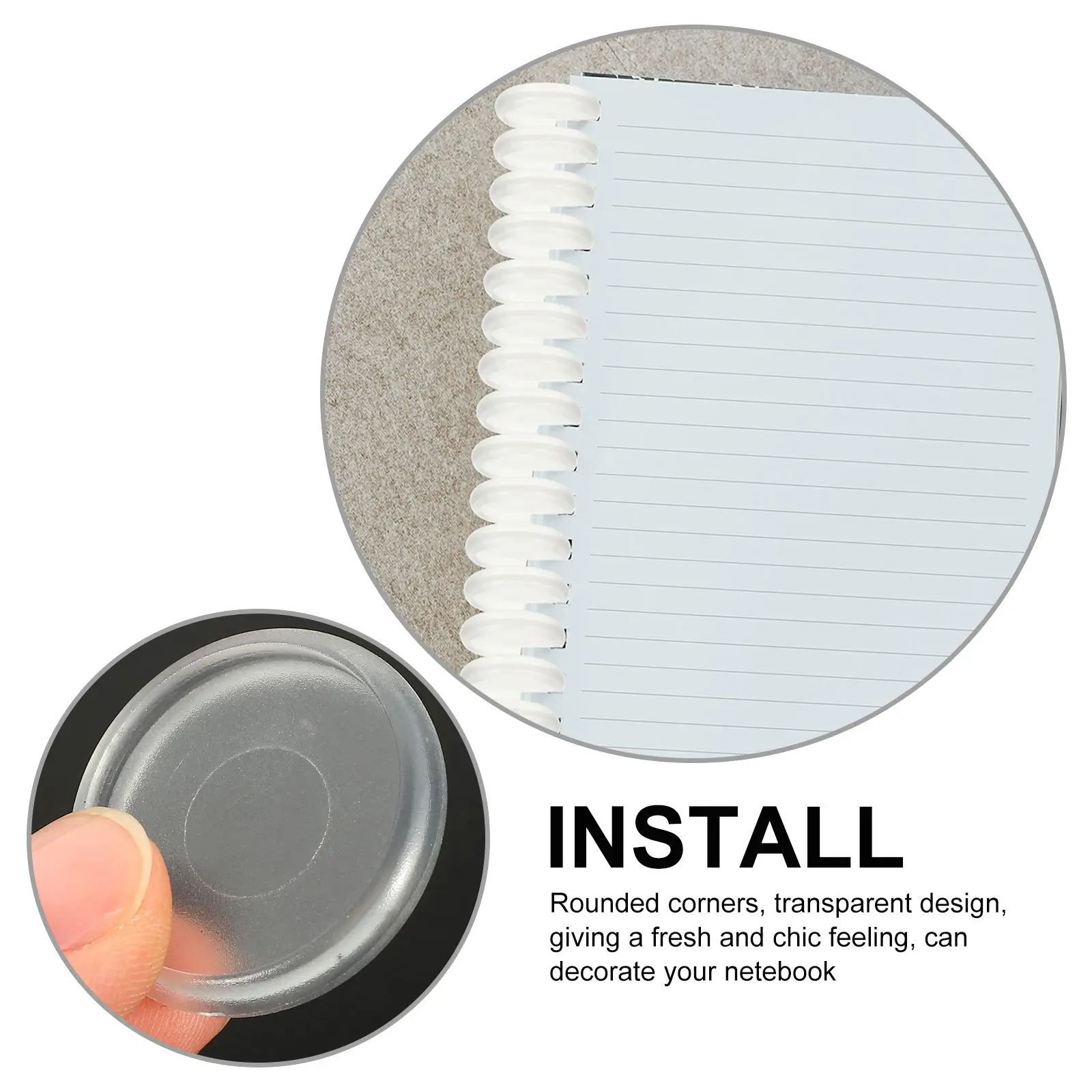 55 Pcs Discs Clear Plastic Binder Rounds for Notebooks Photo Albums Loose Leaf Binding Bind Discs For Planner Supplies