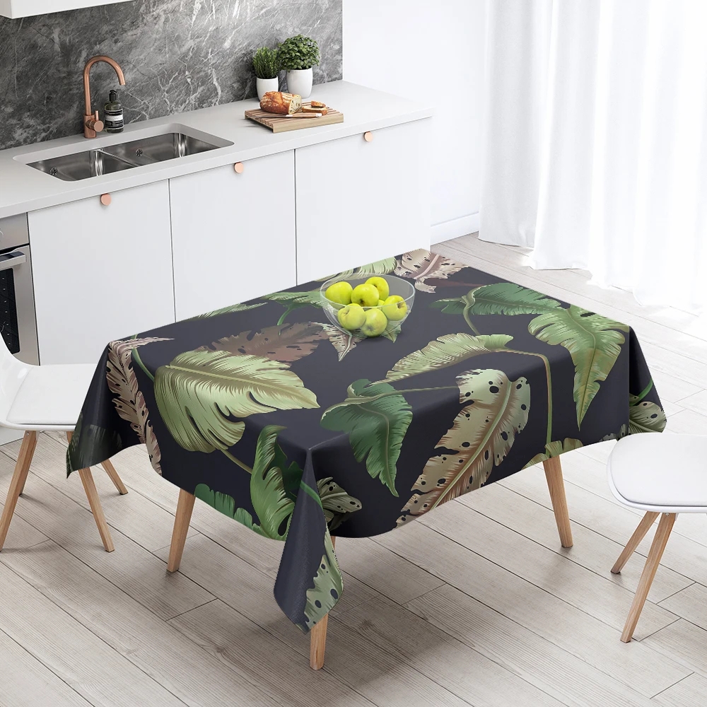 

Tropical Plant Series Waterproof Printed Tablecloth Picnic Mat Rectangular Wedding Home Restaurant Decoration Cloth