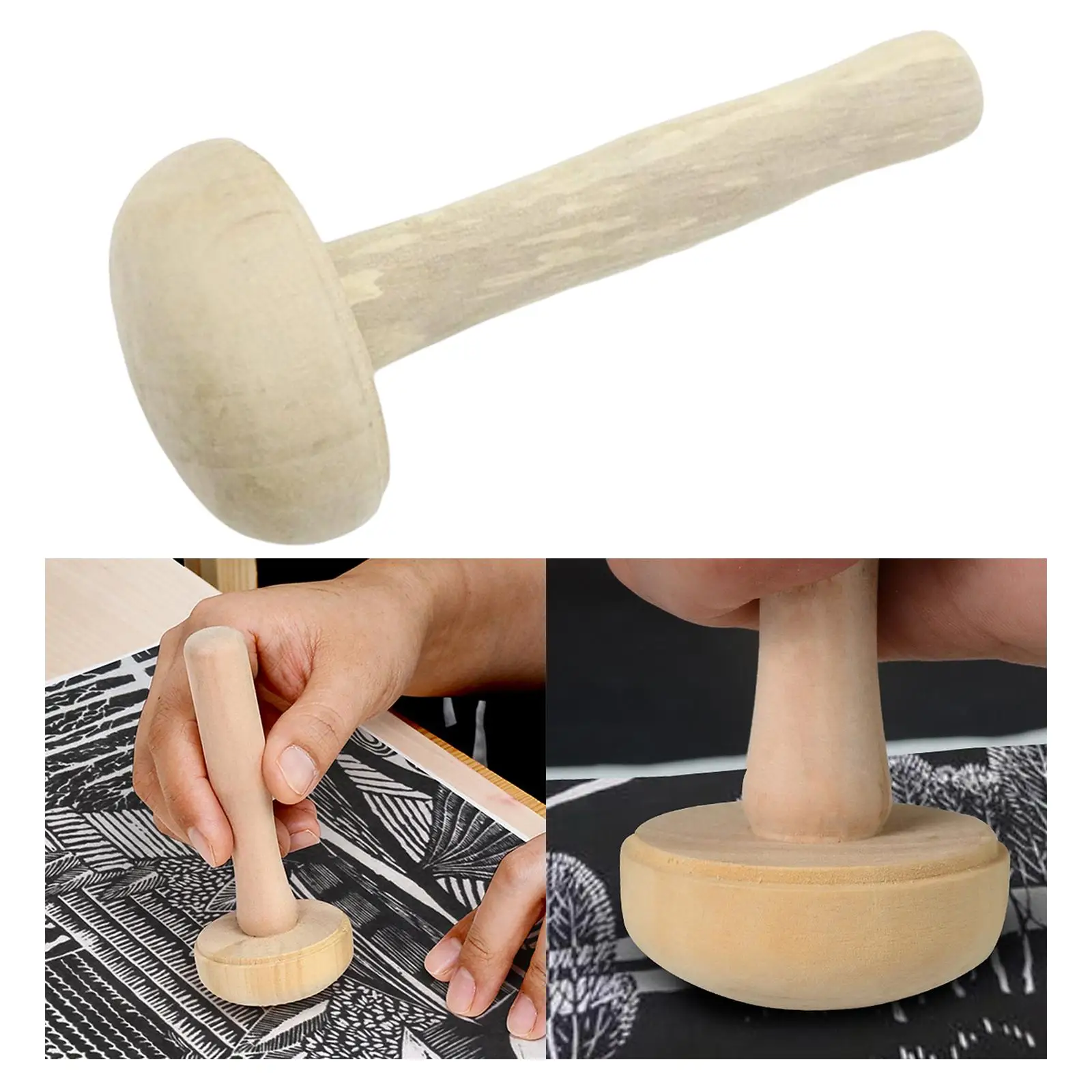 Rulli per funghi in legno, strumenti per incisione con sfregamento e stampa, lavori artistici per pittura, creazione di timbri, uso per sfregamento dell'inchiostro