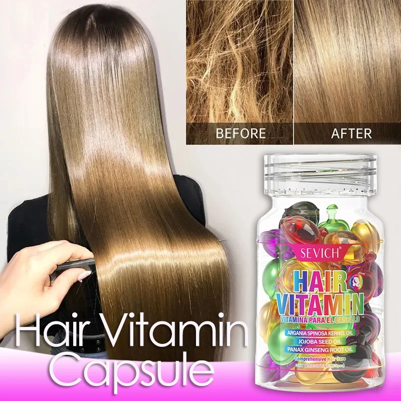 Hair Vitamin Capsule Hair Care Essence Hair Moroccan Oil Frizzy Hair Silky Moisturizing Hair Mask Repair Hair Splitting Damaged
