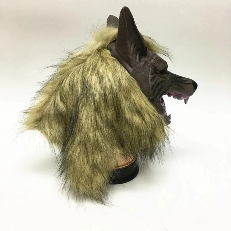 Werewolf Costume  Party Mask  Wolf Gloves Cosplay Halloween Latex Rubber Wolf Head Hair Mask Werewolf Glove  Party Scary Decor