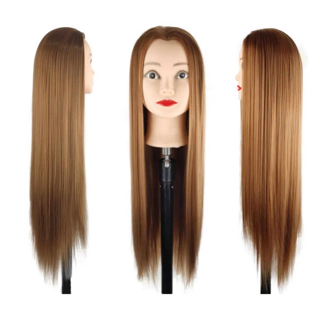 60cm Straight Hair Hairdressing Training Mannequins Head For Makeup Hair braiding Practice Salon Head Hairdresser Styling Tools