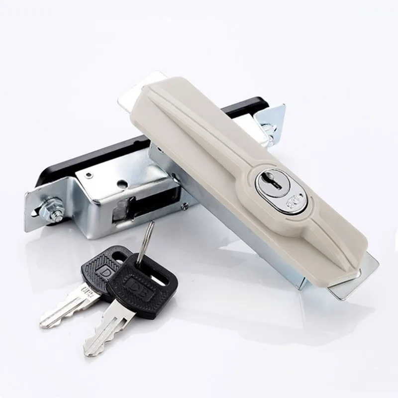 1pc Zinc Alloy Sliding Door Lock Drawer Hook Lock File Cabinet Security Door Lock Push-pull Display Case Locker with Key