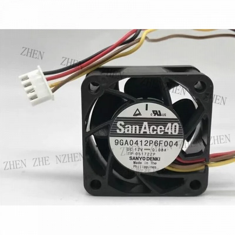 Y 9GA0412P6F004 4020 DC12V 0.08A 4CM 4-Pin Dual Ball Bearing PWM Cooling Fan
