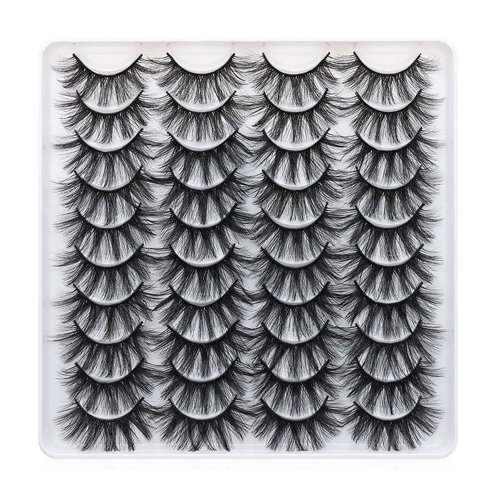 SKONHED-Extension de cils 3D en faux vison, outil de maquillage, fait à la main, volume moelleux, 20 paires