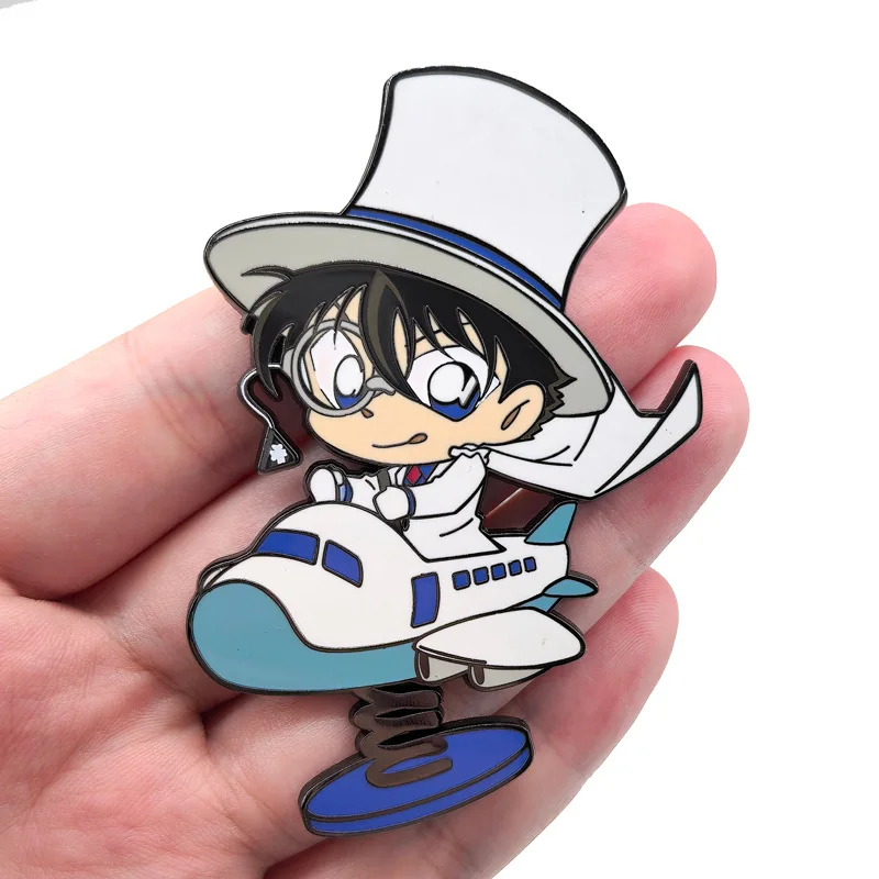 Q Kaitou Kiddo-Alfileres esmaltados, insignias de Metal de Anime Detective Conan Kuroba Kaito, broches de Manga japonesa, mochila, ropa, solapa, Cosplay