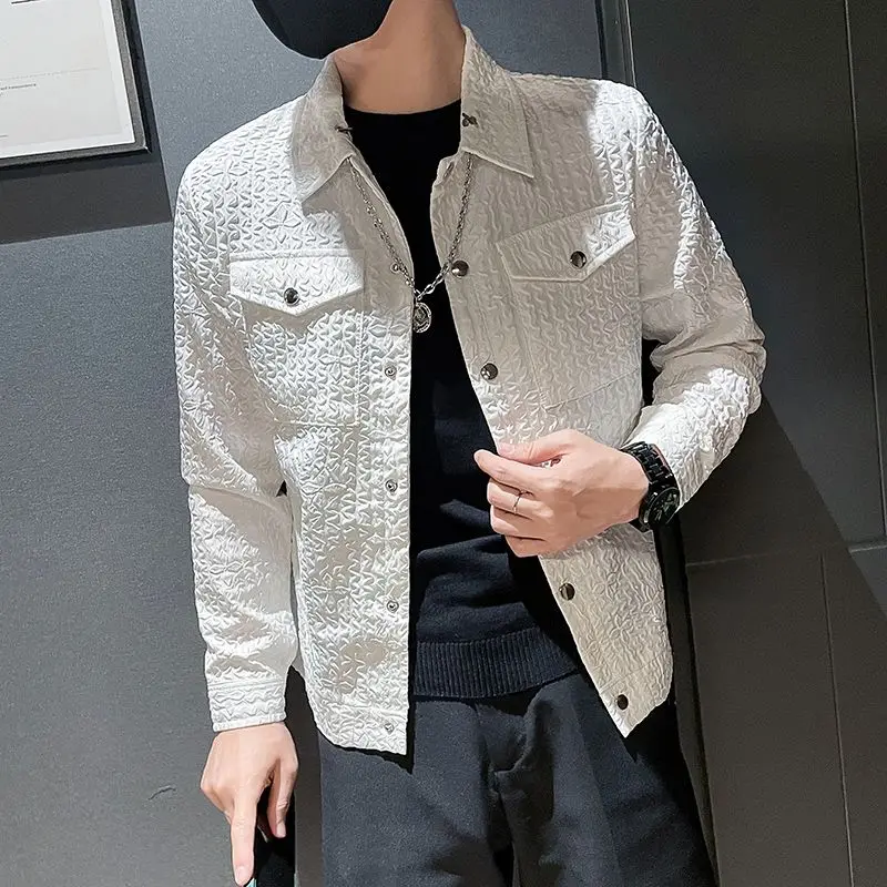 

​Men's 2025 New Autumn Slim Fit Jacket Korean Design Streetwear Blazer with Collared Collar​