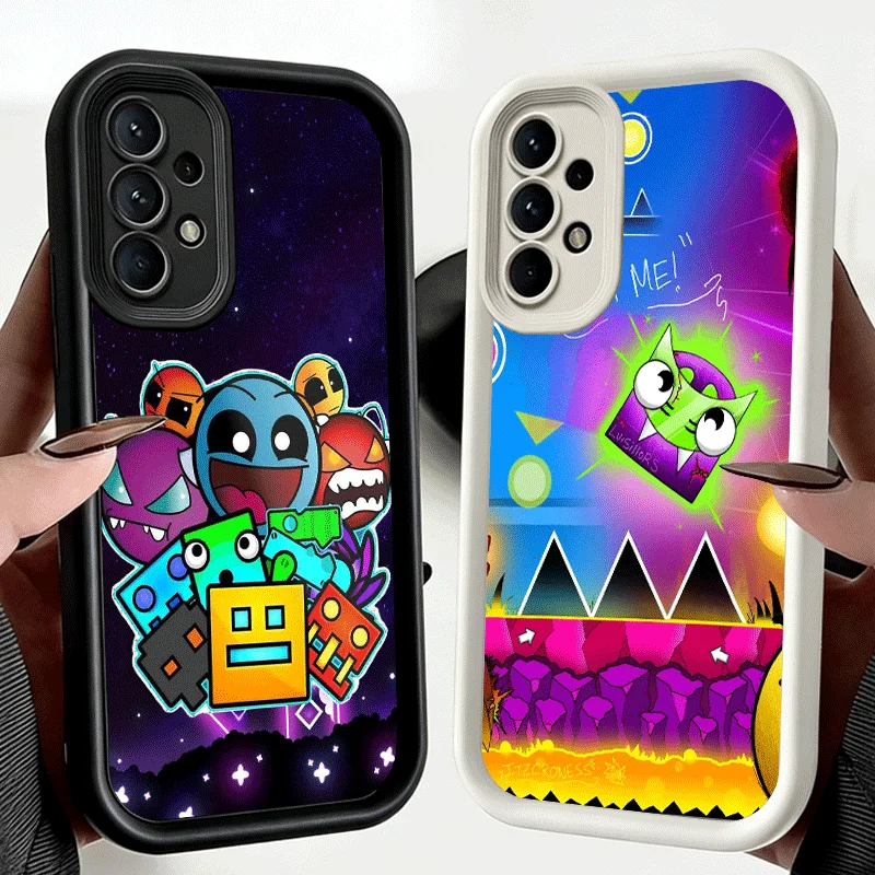 Capa de Celular Macia Geometry Dash para Samsung Galaxy A17 A16 A26 A36 A56 A15 A25 A35 A55 A14 A24 A34 A54 A13 A23 A33 A53 A52