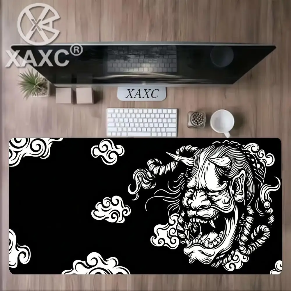 Game mouse pad Japanese samurai devil mouse pad black ghost face gamer desk pad mouse pad carpet accessories table pad XAXC