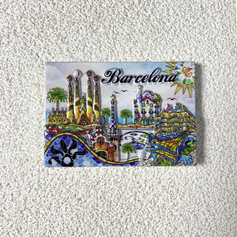 Barcelona, Spain tourist souvenirs Creative decoration 3d stereo Sagrada Familia magnetic refrigerator magnets