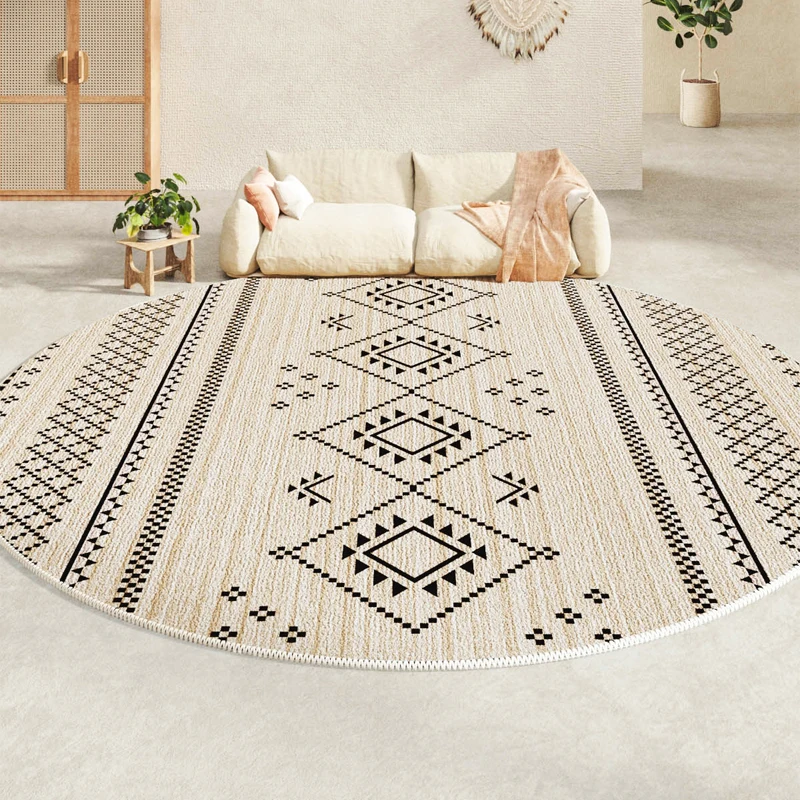 

Persian Round Carpets for Living Room Morocco Non-slip Rugs for Bedroom Nordic Minimalist Cloakroom Rug Large Area Lounge Carpet