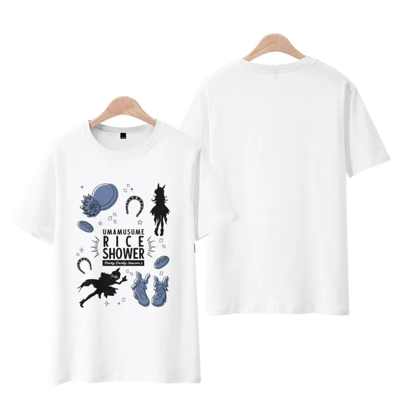 Umamusume Rice Shower Japanese Game T-Shirts Anime Men Women Tee Shirt Short SleeveT Shirt Plus Size Tops