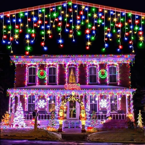 Solar Icicle Eave Lights
