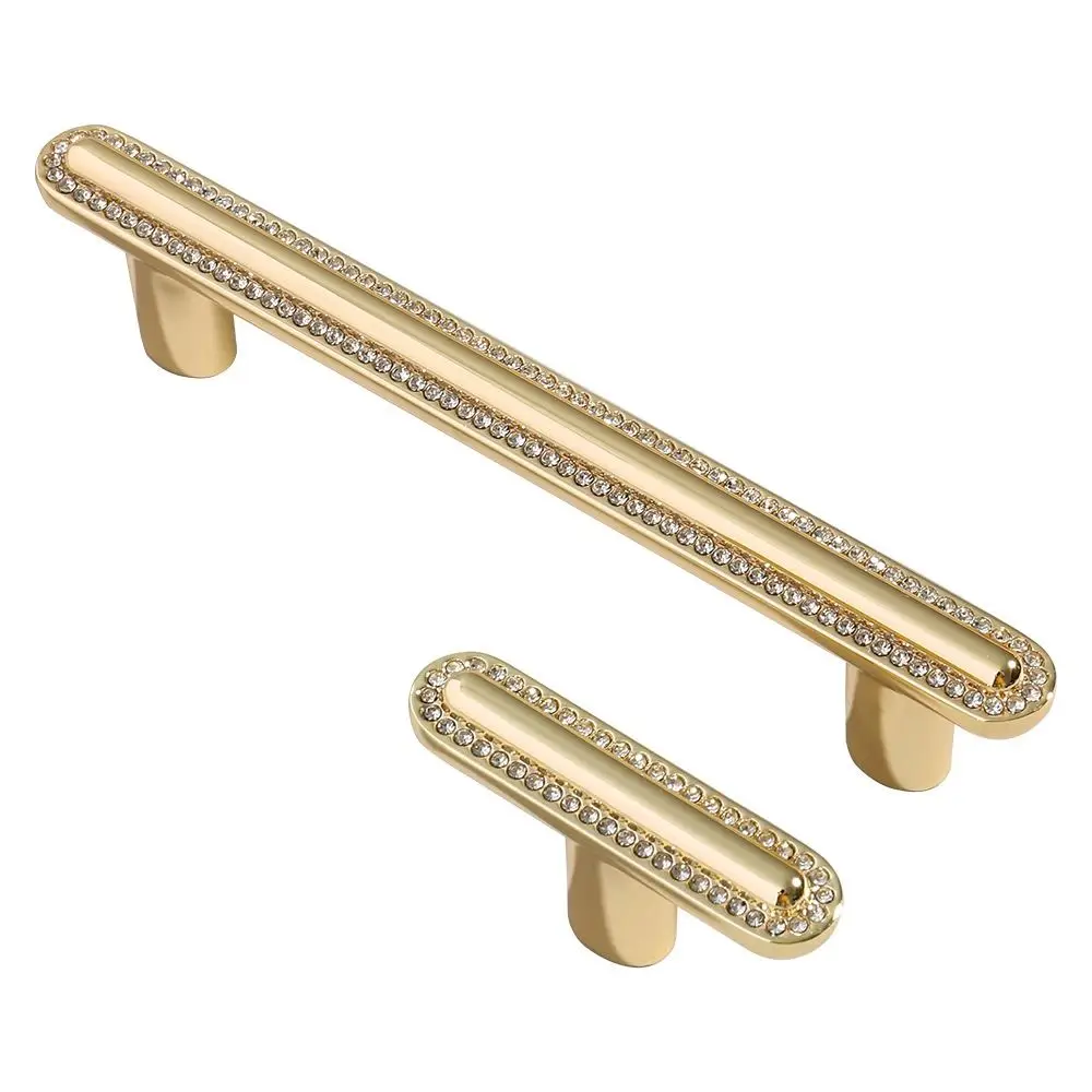Zinc Alloy Cabinet Door Handle Light Luxury Style High-End Design Crystal Drawer Pulls Diamond Crystal Nordic Style