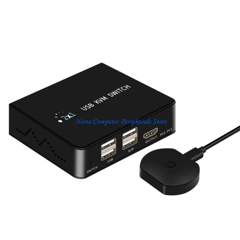 

F68C USB KVM Device HDTV Switcher Box Splitter Display Equipment USB Switcher for 2 Sharing Keyboards Mouse Printer