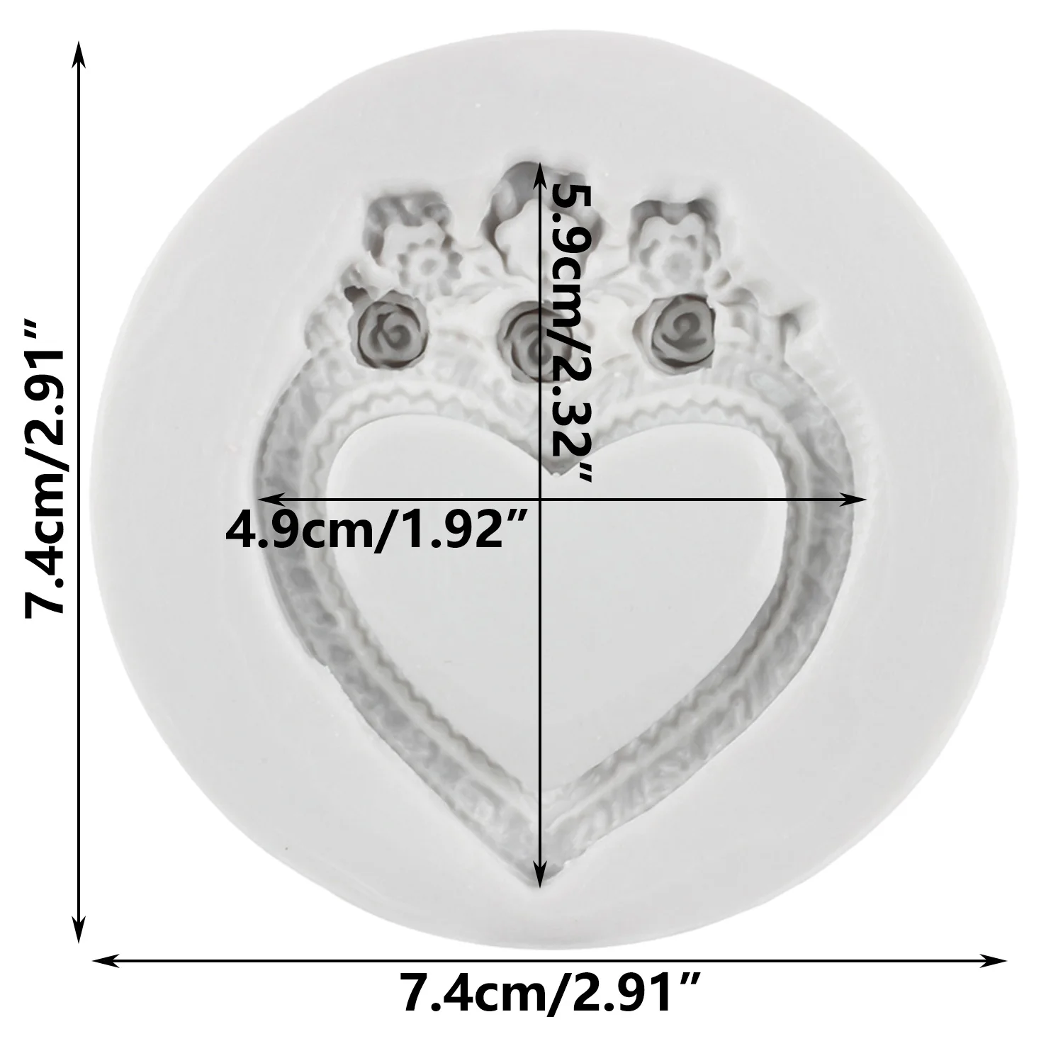 Baroque Heart Shaped Frame Silicone Mold DIY Wedding Rose Flower Fondant Molds Cake Decorating Tools Chocolate Gumpaste Moulds