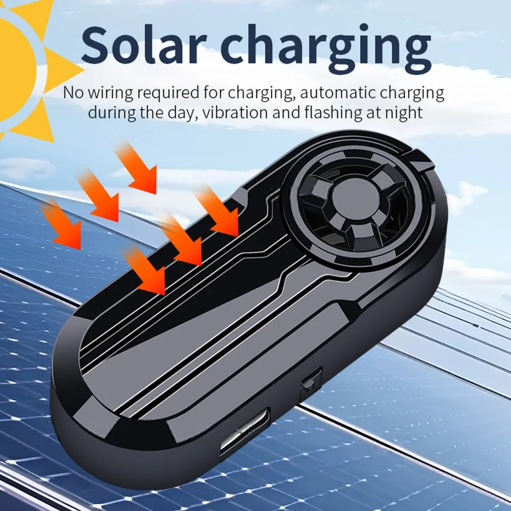 LED Simulated Alarm Lamp Solar-Powered & Type-C Charging Car Anti-Theft Warning Light Detachable Fragrance Tray Aroma Diffuser