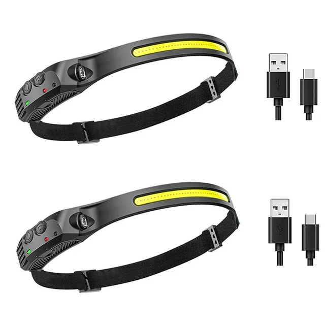 KDULIT Multifunktions-Cob-LED-Scheinwerfer drei Lichtquelle USB wiederauf ladbare Sensor-Stirn lampe im Freien wasserdichte Camping-Angel laterne 4