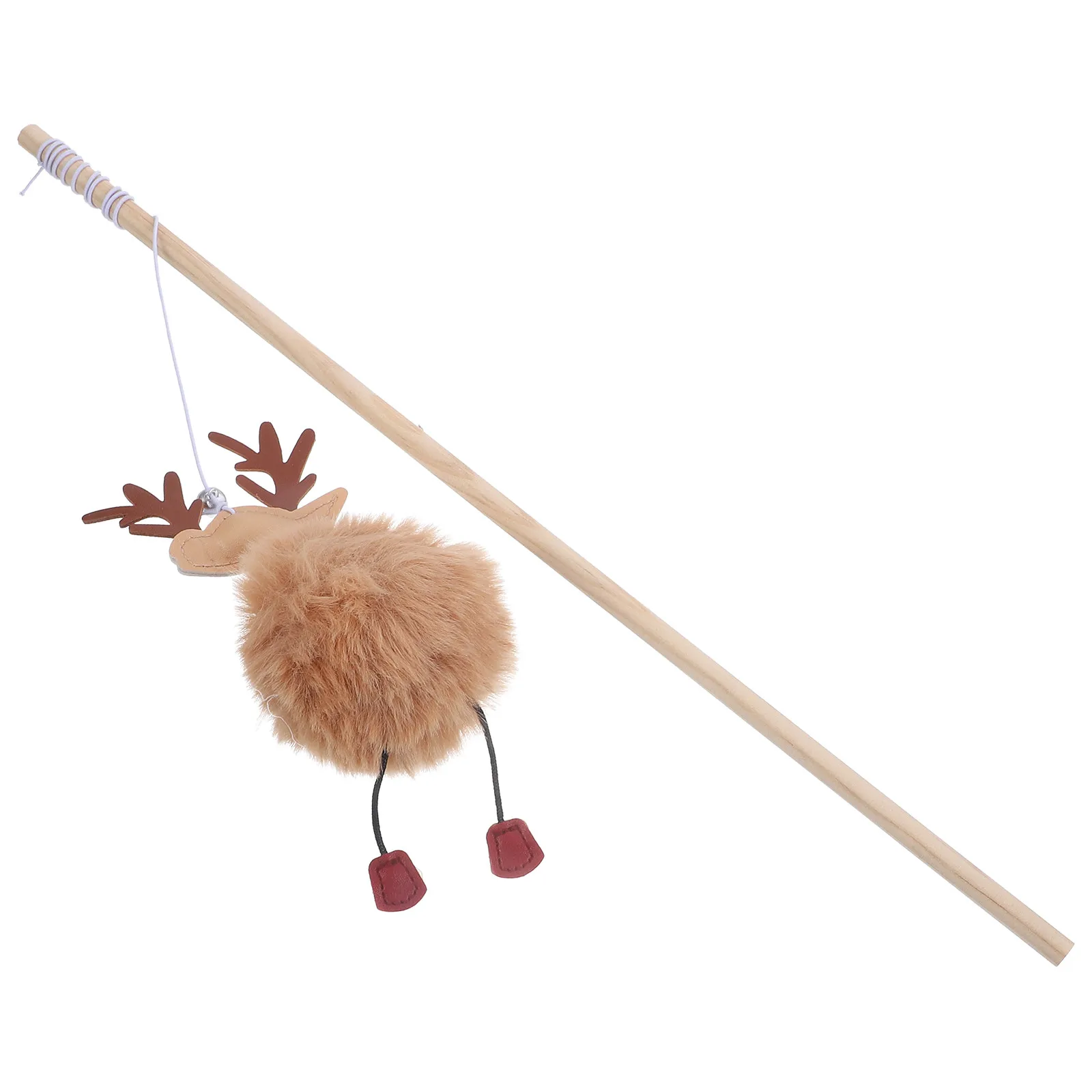 Christmas Cat Wand Soft Reindeer Interactive Kitten Xmas Healthy Exercise Christmas Cat Kitten Teasing Toys