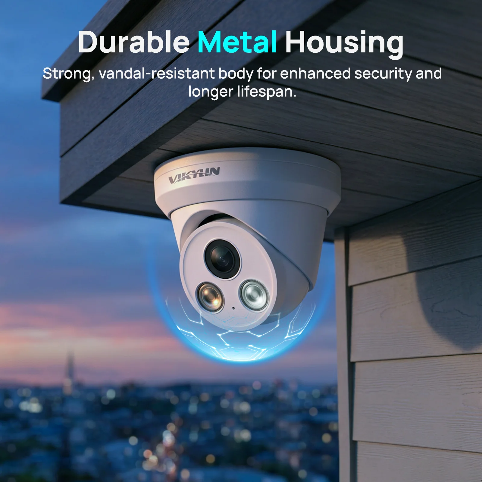 VIKYLIN 8MP 4K Dual Light IP Camera Outdoor POE H.265 Onvif Wide Angle 2.8mm Motion Detection Home CCTV Surveillance Camera