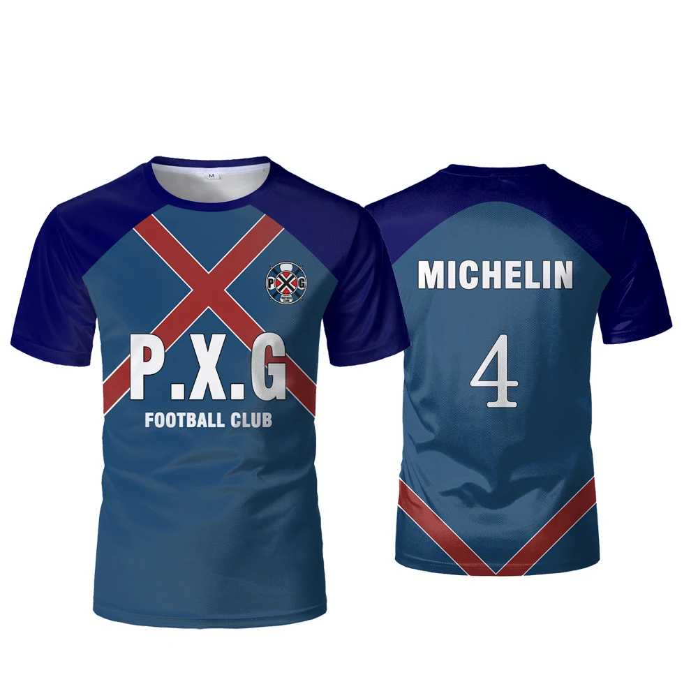 Japanese Anime P.X.G Blue Lock Jersey Football Uniform No.9 Rin Shidou Cosplay T Shirts Men's And Women's Casual Sports Tops