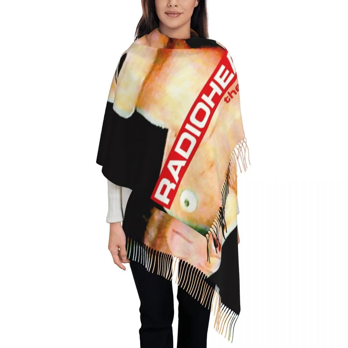

Radioheads The Bends Scarf for Women Fall Winter Cashmere Shawls and Wrap Rock Band Hip Hop Large Shawl Scarf for Ladies