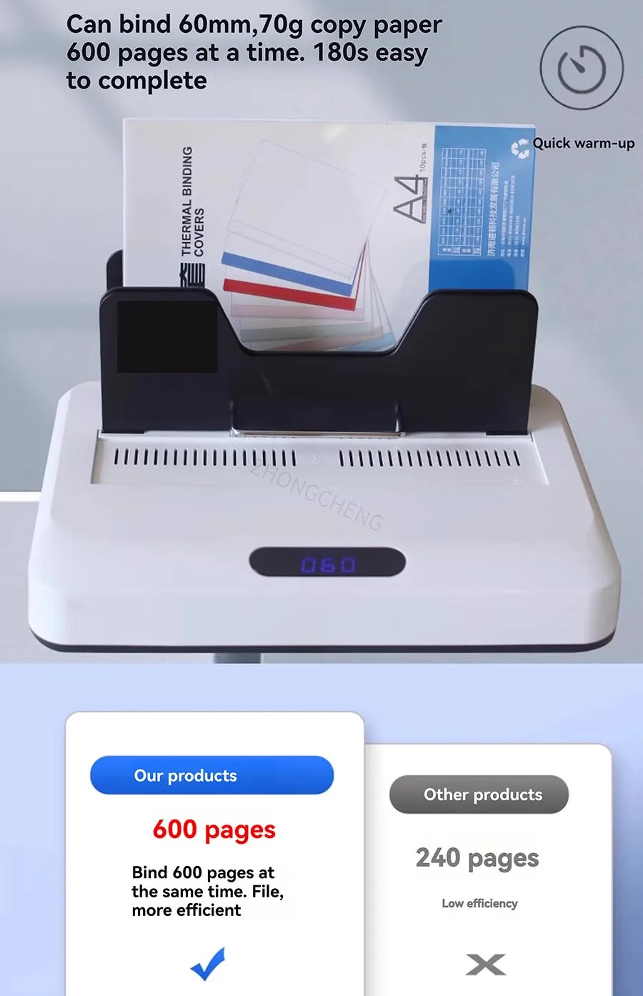 DC-1660 A4 Hot Melt Sealing Set Ordering Machine Proposal Automatic Document Gluing Machine Without Punching 6cm