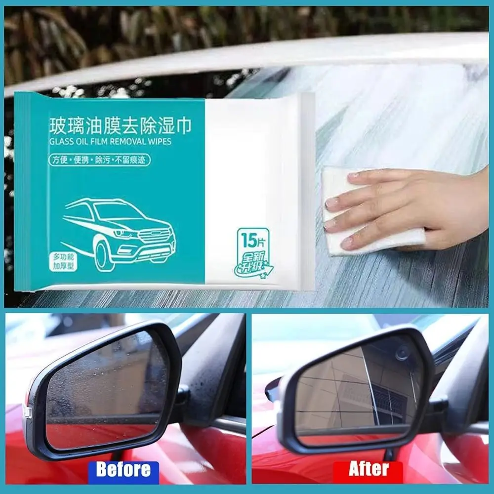 30 Pcs Car Oil Stain Cleaner Glass Oil Film Remover Wet Wipes Front Windshield Cleaning