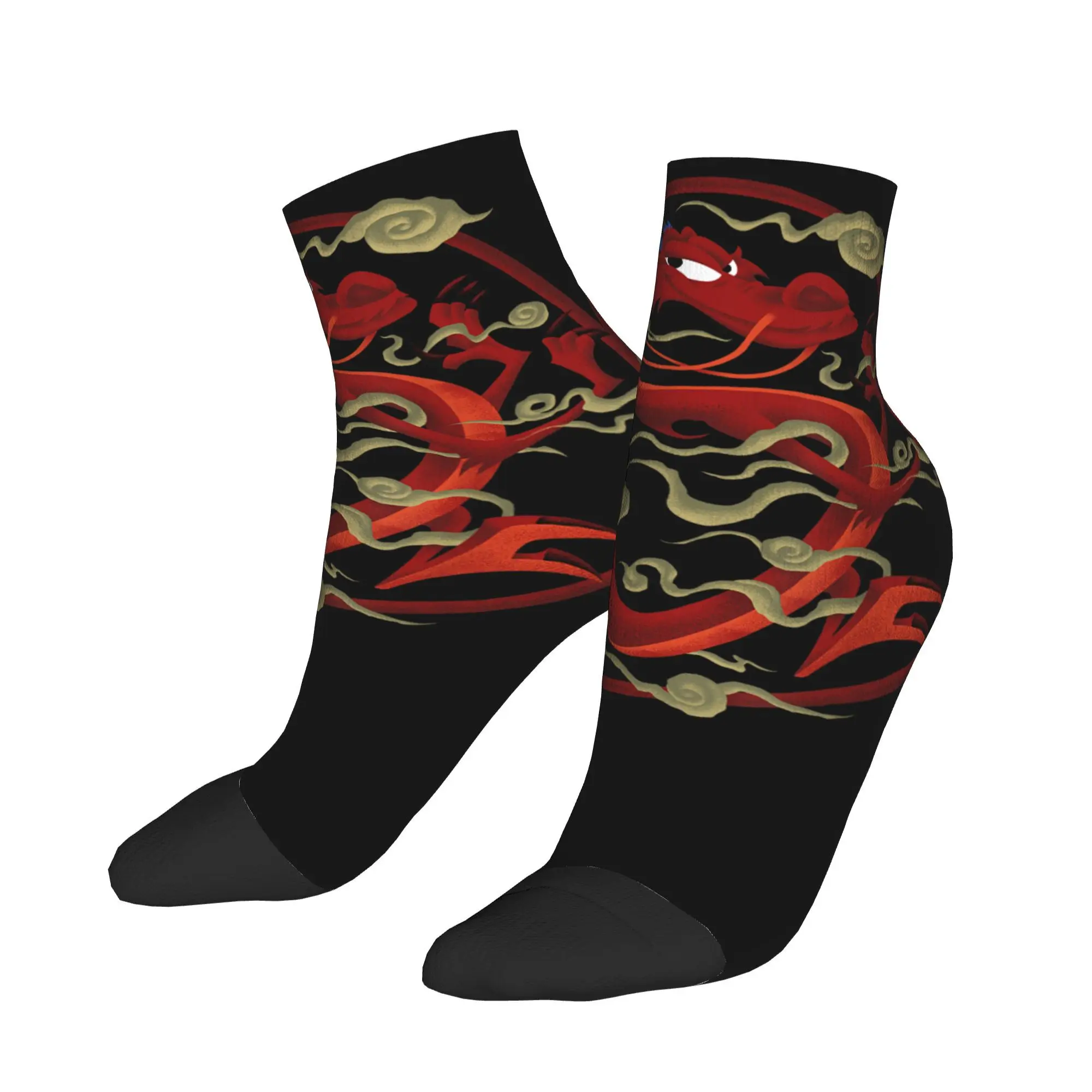 

Mulan Mushu Inner Circle Graphic Socks Funny Ankle Socks Autumn Non Slip Adults Men Comfort Soft Design Outdoor Casual Sock