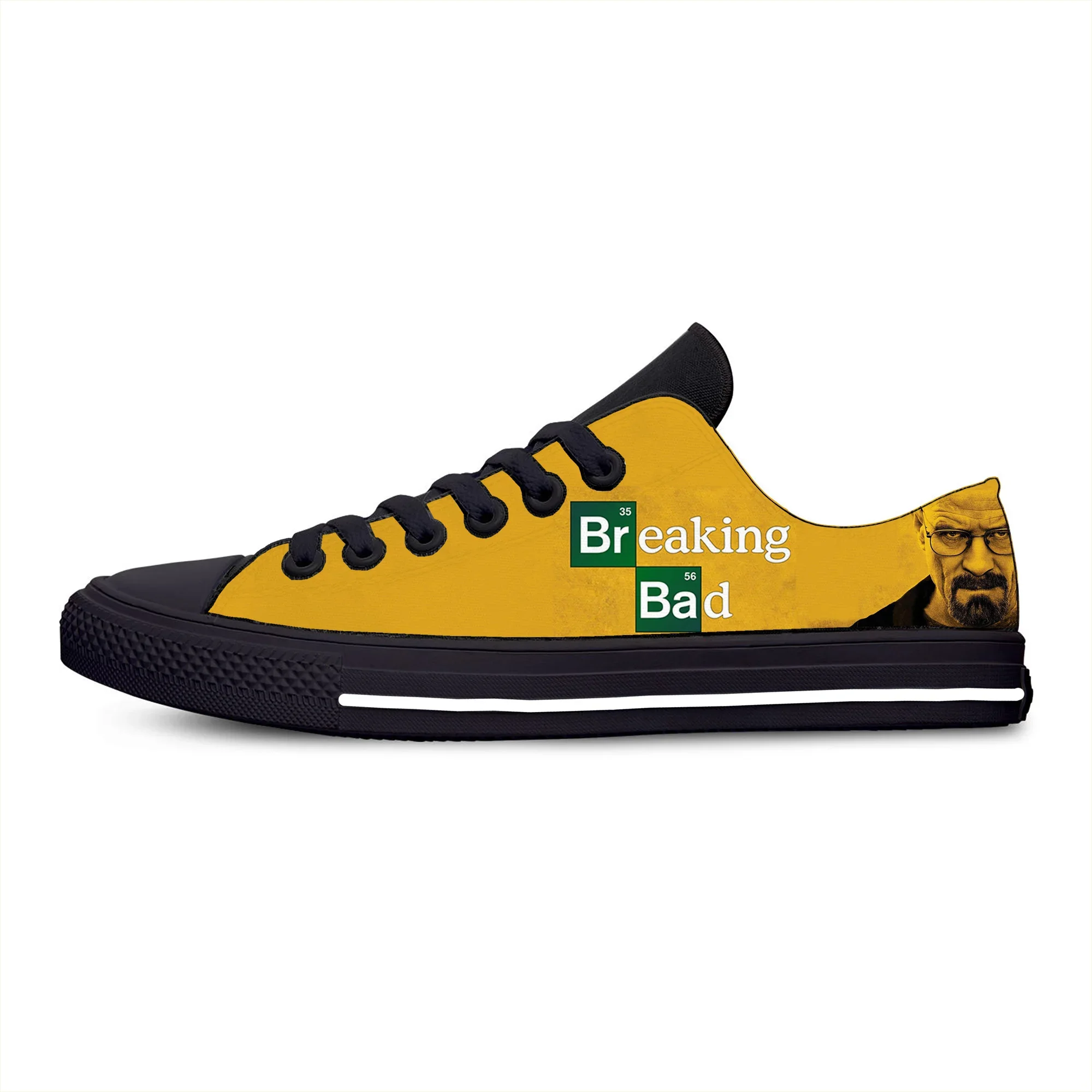 Movie Breaking Bad Low Top Sneakers Mens Womens Teenager Casual Shoes Canvas Running Shoes 3D Print Breathable Lightweight Shoe