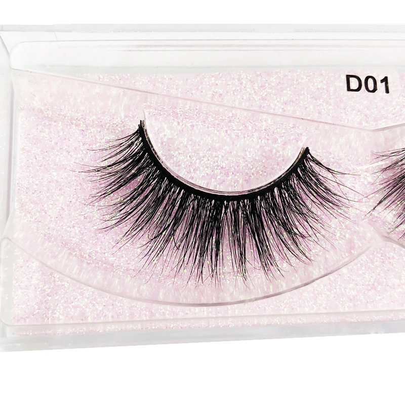 1pairs/Boxes 100% real mink natrual and lifelike slender bushy false eyelashes Extension with factory direct