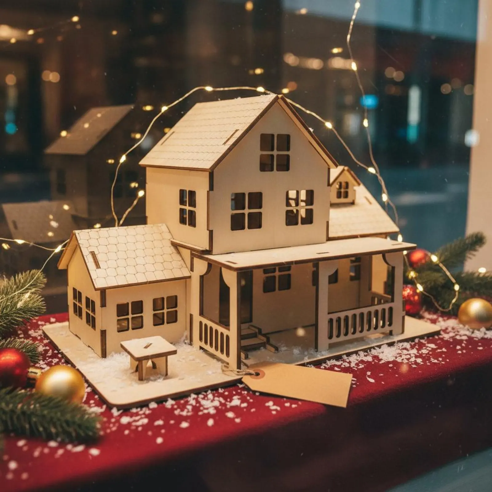 Three-Dimensional Wooden House Assembly Kit Creative Gift DIY Woodcraft House Kit Wooden Assembly Dollhouse Even Edges Cut