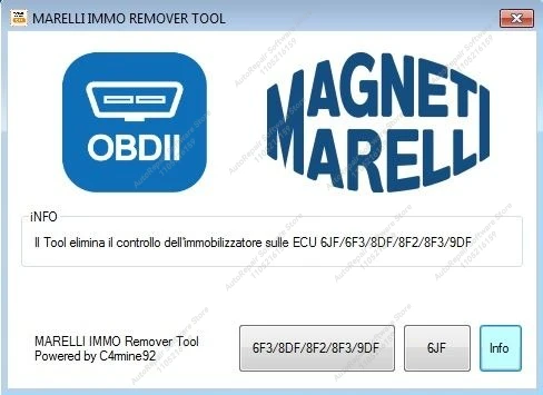 마렐리 이모 리무버(Immobilizer Check Removal)는 마그네티 마렐리 이모 오프(Immobilizer Off) 6JF/6F3/8DF/8F2/8F3/9DF용으로, 플래시 데이터 편집을 위한 것입니다.