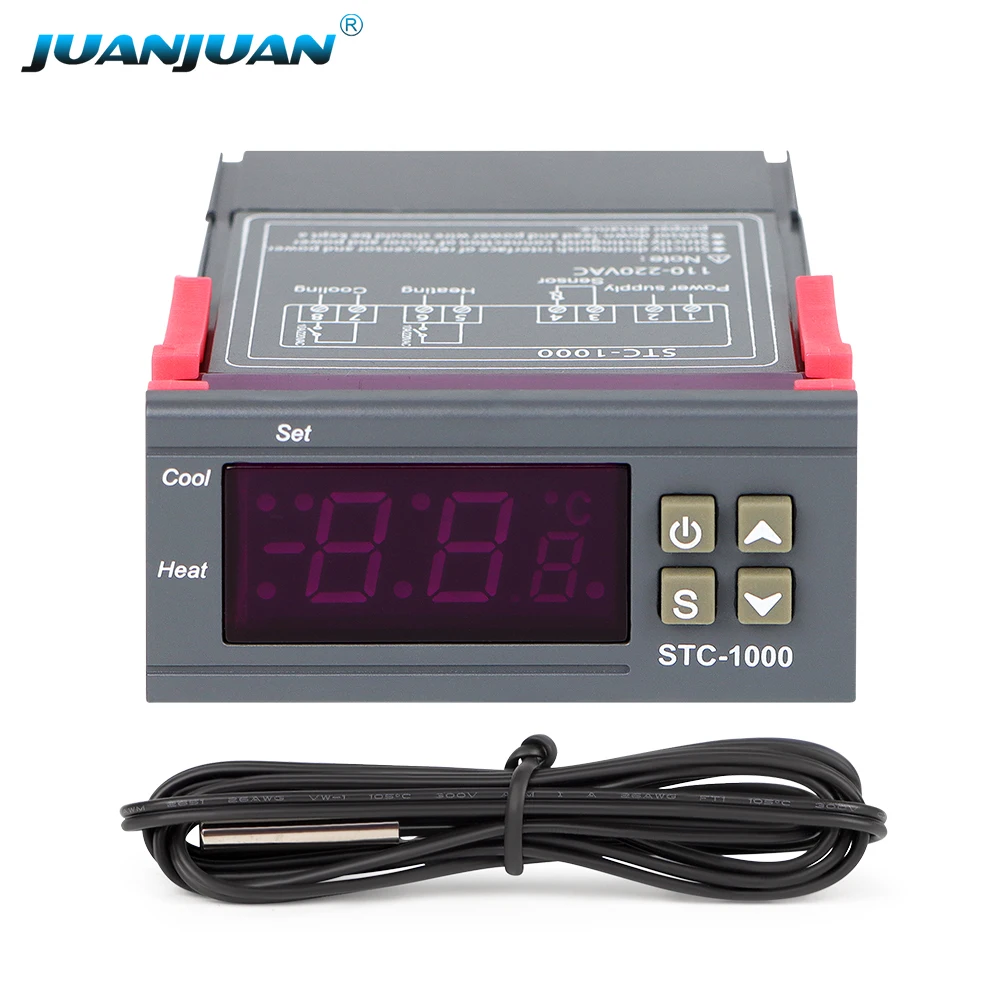 STC 1000 220V Digital Temperature Controller Thermostat Thermoregulator incubator Relay LED 10A Heating Cooling STC--100