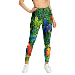 Animal Bird Parrot Green Summer Women Yoga Pants elastico Sport Camouflage 3D Print Leggings Slim Quick Dry pantaloni Skinny Gym