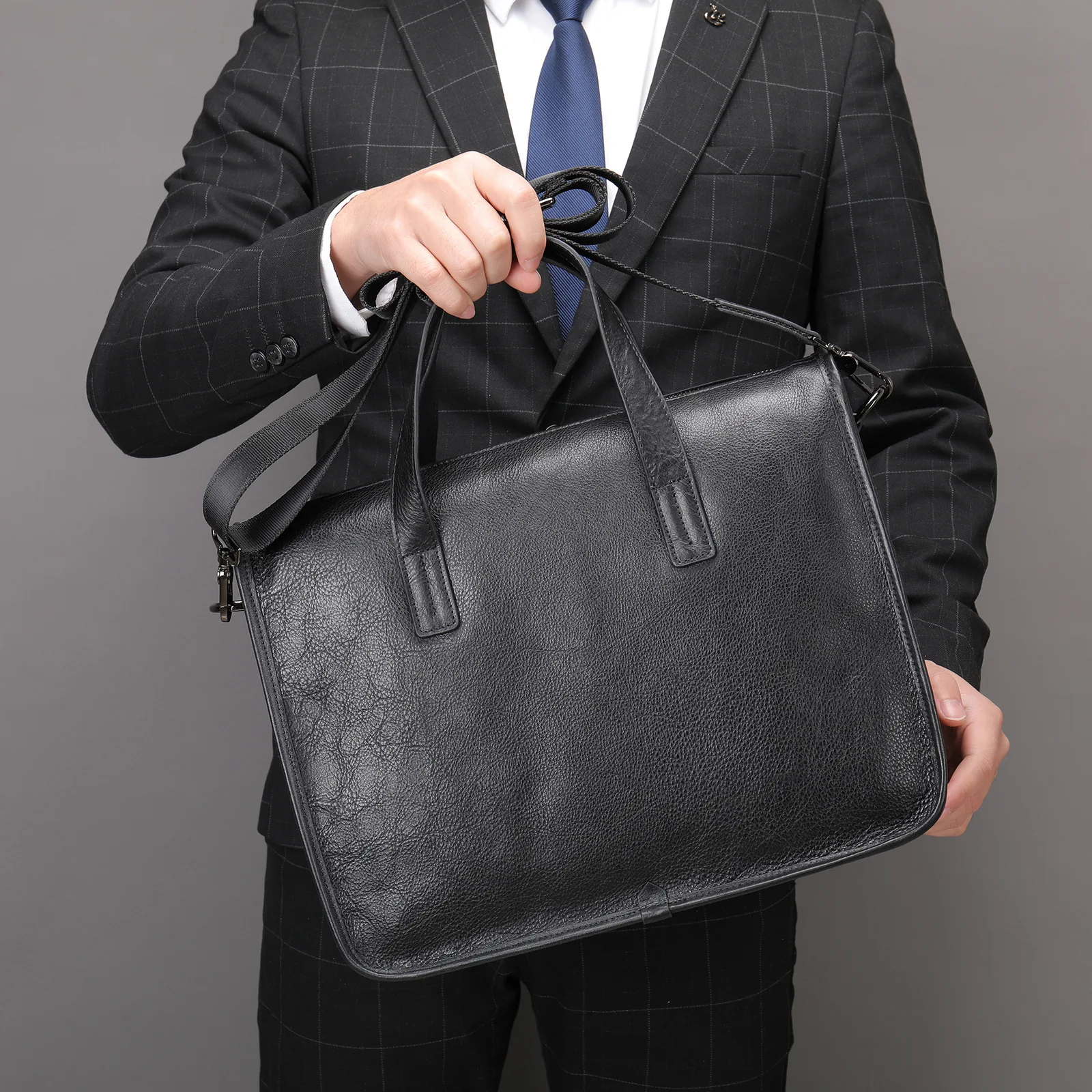 الرجال حقيبة يد جلد طبيعي حقيبة كمبيوتر محمول الذكور حقائب كتف متنقلة سعة كبيرة الرجال حقائب