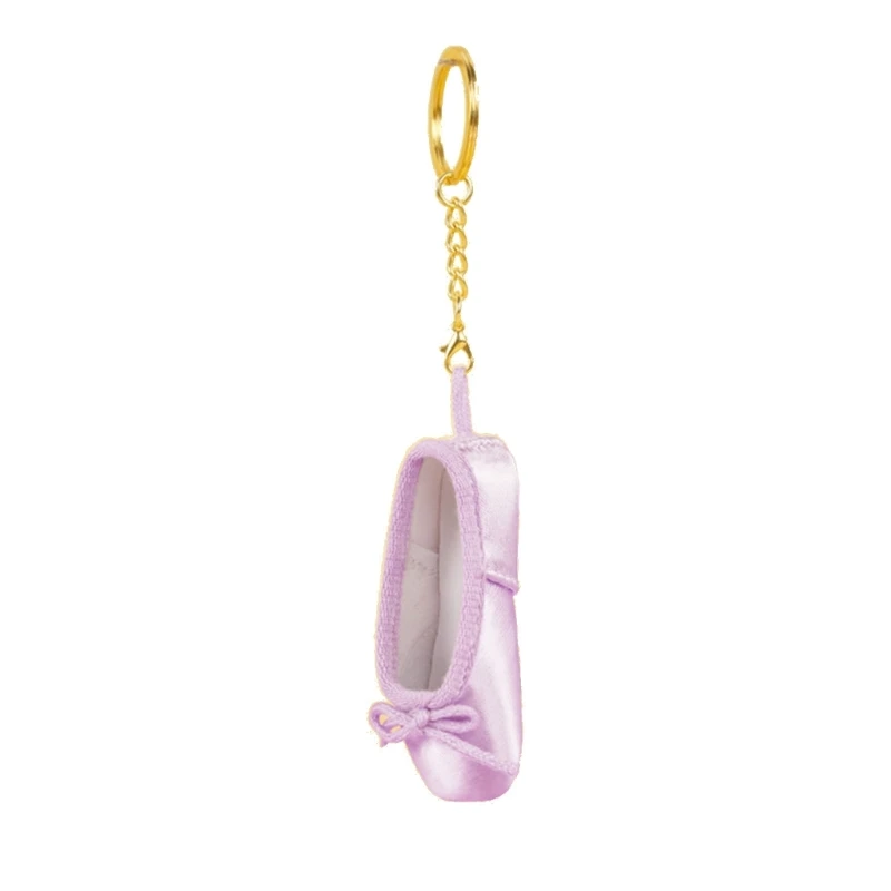 F42F Elegant Pointe Shoes Keyring Mini Ballet Accessories Ballet Shoe Keychains Alloy Material for Bag or Keys