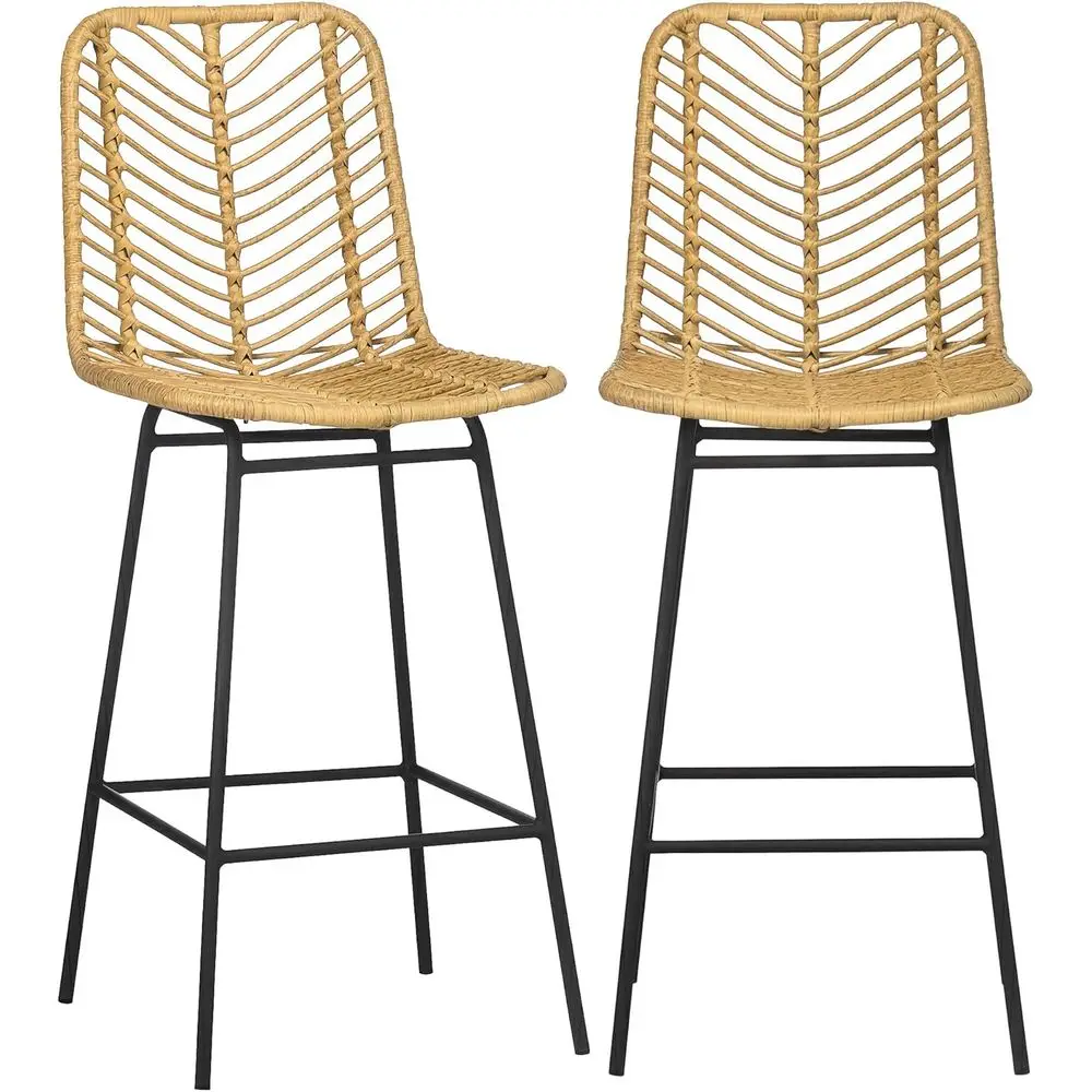 

26 барных стульев для барной стойки, с сиденьем и спинкой из ротанга в стиле бохо, желтые