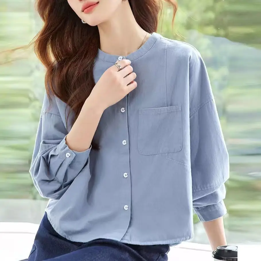 

Рубашки с длинным рукавом, женские атласные топы на пуговицах, рукава-фонарики, милая женственная минималистичная весенняя уличная одежда в стиле ретро во французском стиле