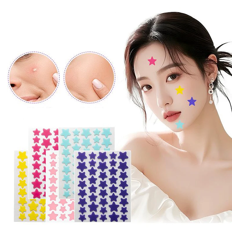 

200/400PCS Colorful Combination Acne Patches Star Heart Type Pimple Sticker PE Facial Concealer Acne Marks Cover Patches