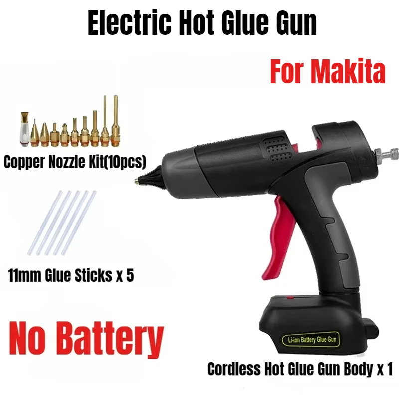 Electric Battery Silicone Gun Without Battery for Makita Adjust Glue Ouput Handmade DIY,repair Tools 11mm Cordless Hot Glue Gun