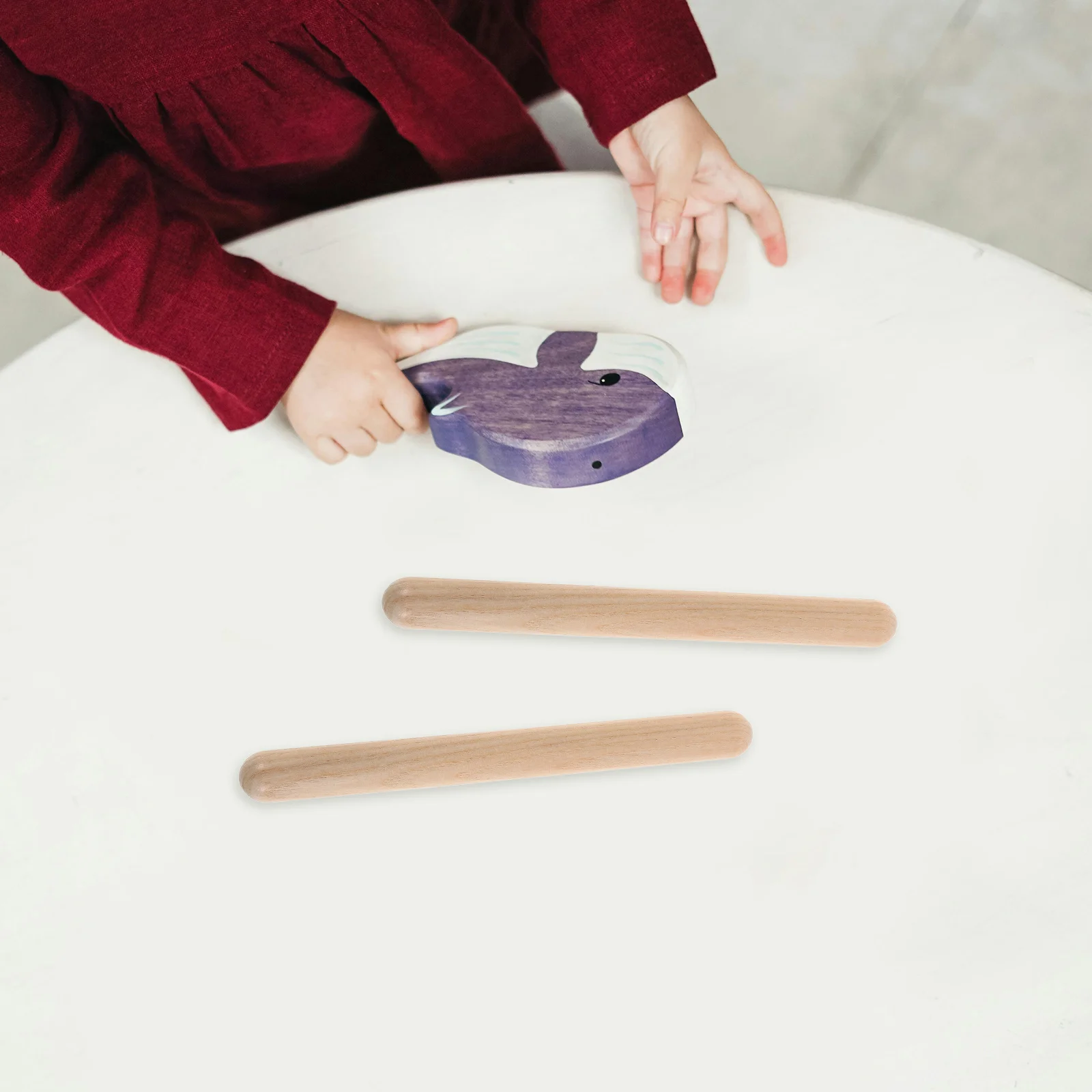 

4Pairs Natural Wood Rhythm Sticks Kids Percussion Instrument Early Education Music Claves Musical Accessory Stick